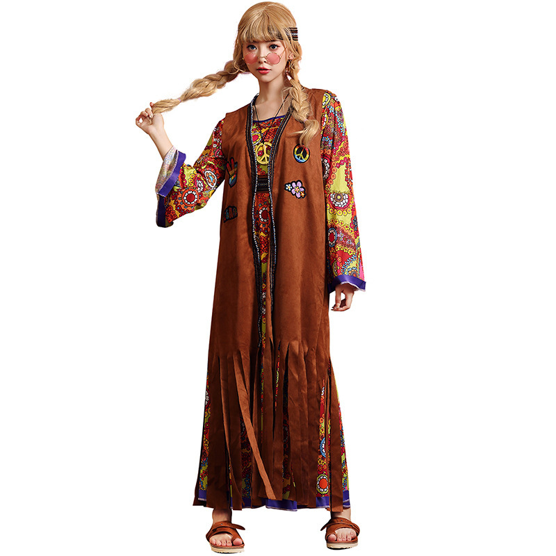 70s Hippie Long Dress | Wholesale Disco Costume for Women