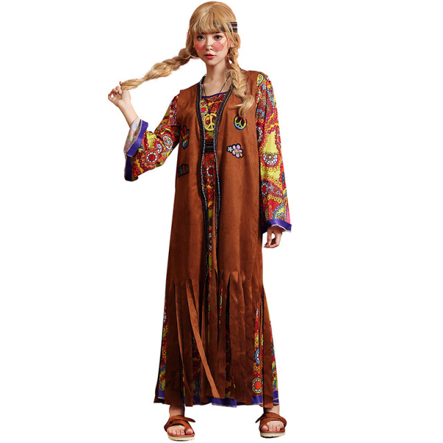 70s Hippie Long Dress | Wholesale Disco Costume for Women