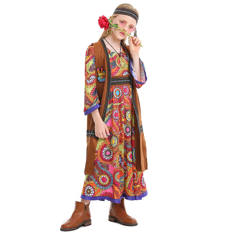 Kids Hippie Disco Costume with Fringe Vest | Wholesale Fancy Dress
