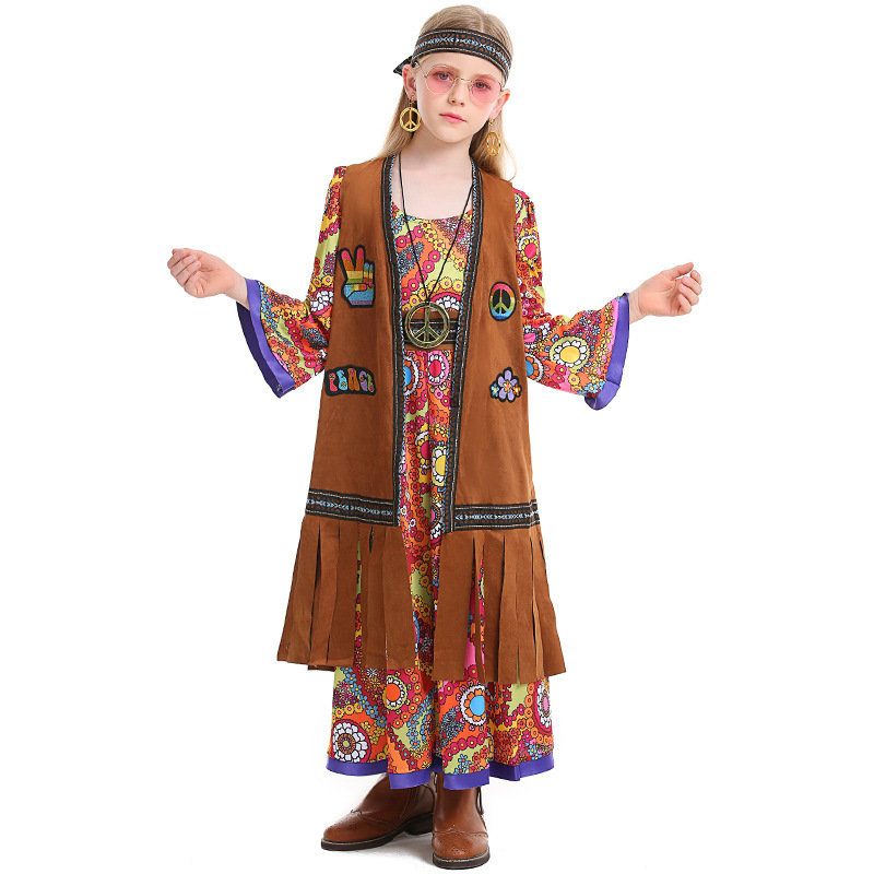 Kids Hippie Disco Costume with Fringe Vest | Wholesale Fancy Dress