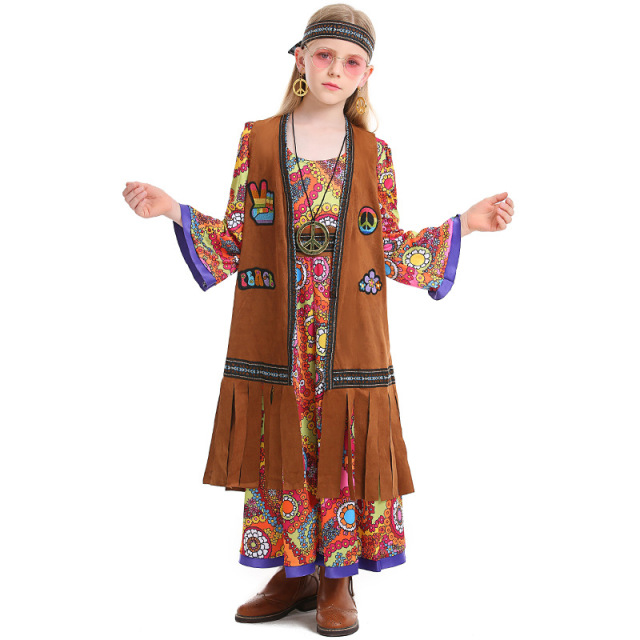 Kids Hippie Disco Costume with Fringe Vest | Wholesale Fancy Dress