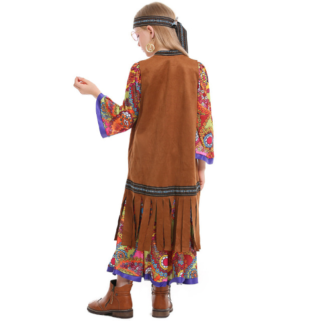 Kids Hippie Disco Costume with Fringe Vest | Wholesale Fancy Dress