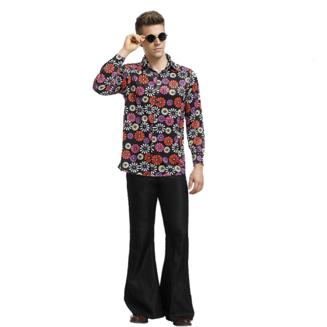 Men’s Floral 70s Disco Costume | Bohemian Style for Wholesale