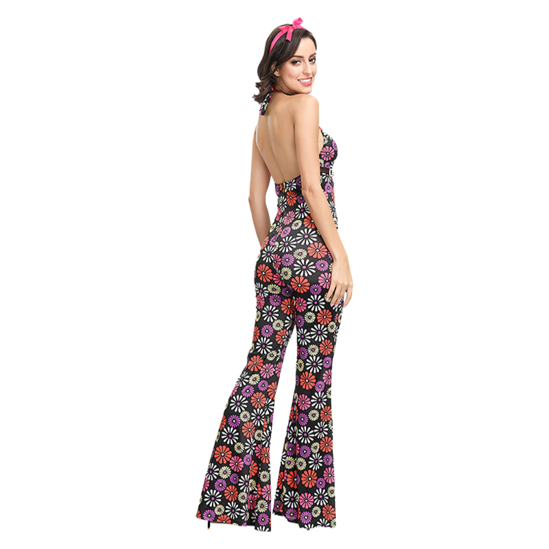 70s Floral Disco Jumpsuit for Women | Retro Fancy Dress Wholesale