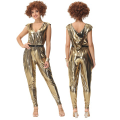 70s Gold Disco Jumpsuit for Women | Fancy Dress Wholesale