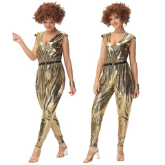 70s Gold Disco Jumpsuit for Women | Fancy Dress Wholesale