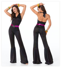 Black Disco Jumpsuit for Women | 70s Fancy Dress Wholesale