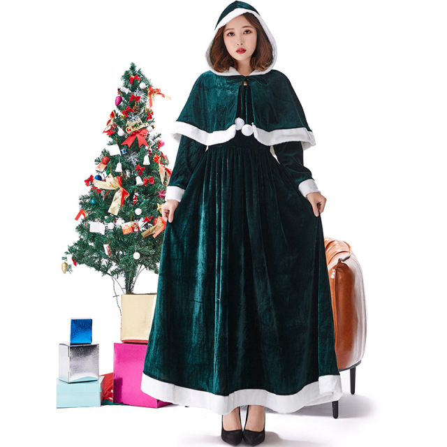 Sexy Christmas Costume Female Wholesale Green Santa Dress