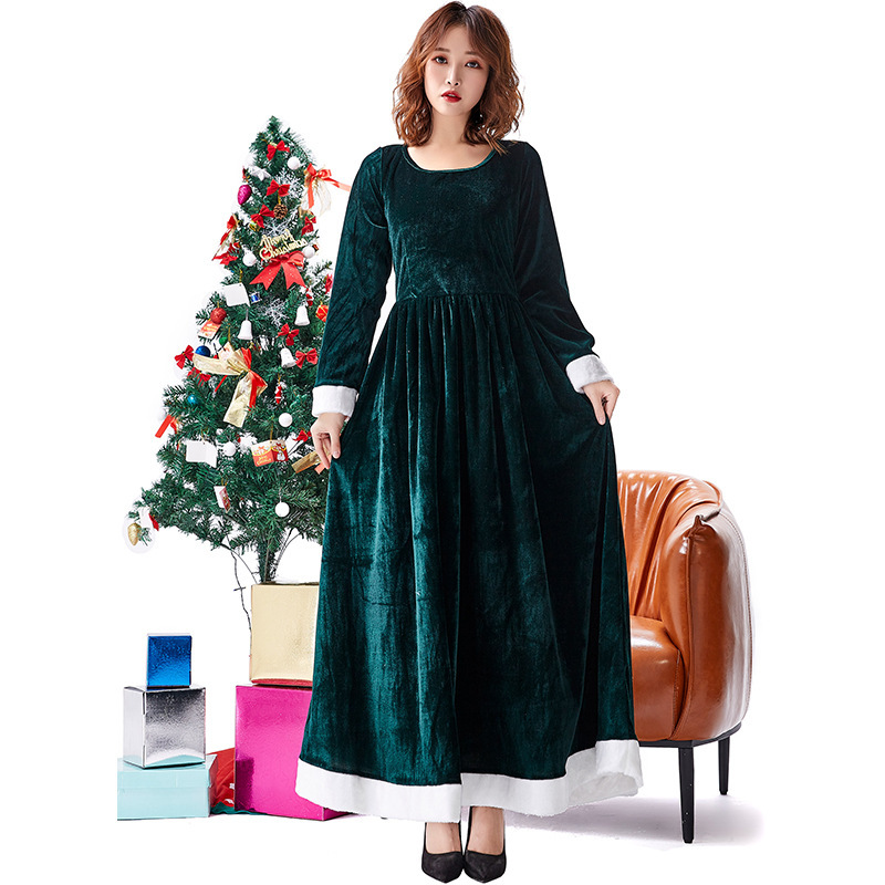 Sexy Christmas Costume Female Wholesale Green Santa Dress