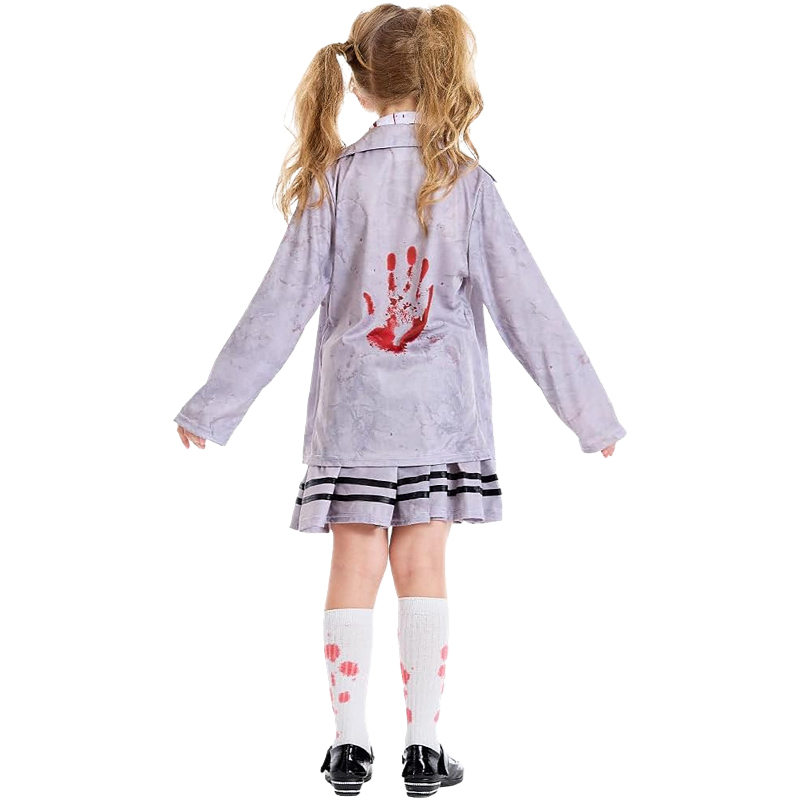 Kids Zombie Costume School Girl - Wholesale Zombie Halloween Costume