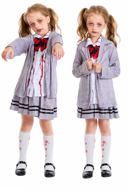 Kids Zombie Costume School Girl - Wholesale Zombie Halloween Costume