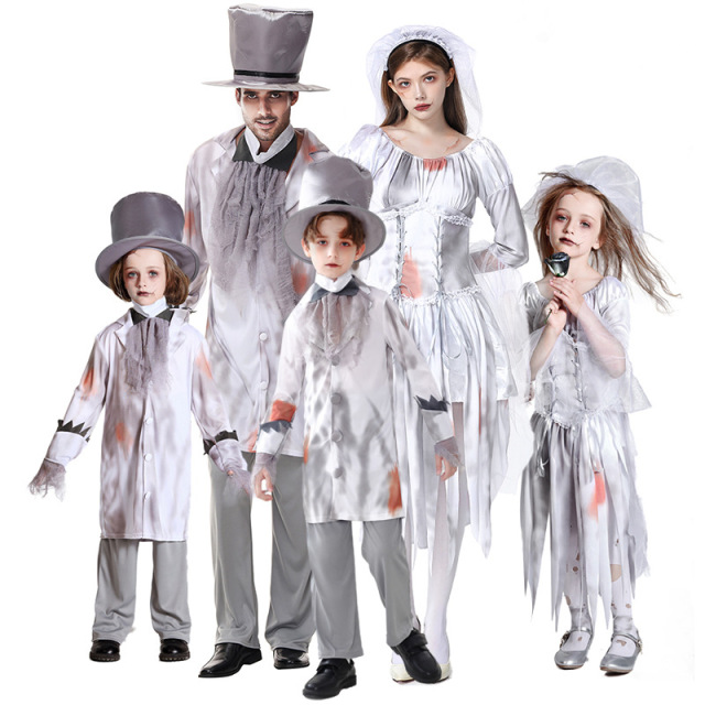 Wholesale Scary Group Halloween Costumes - Zombies 4 Costumes Family Set