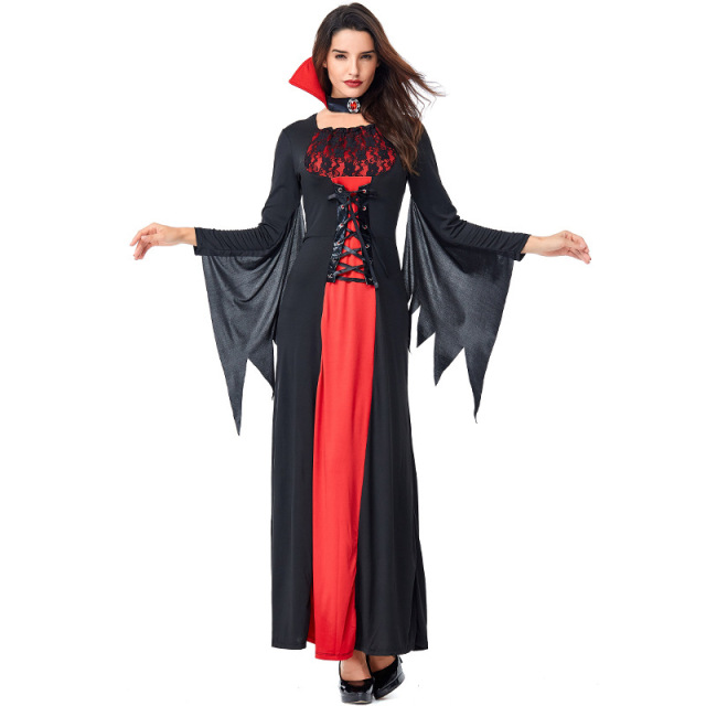 Wholesale Lady Vampire Costume - Female Gothic Bat-Wing Dress