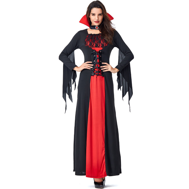 Wholesale Lady Vampire Costume - Female Gothic Bat-Wing Dress