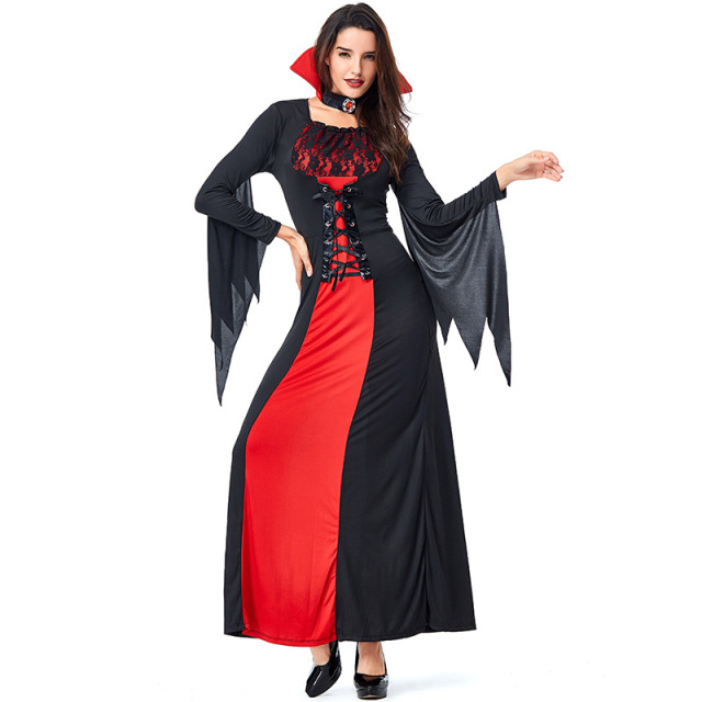 Wholesale Lady Vampire Costume - Female Gothic Bat-Wing Dress