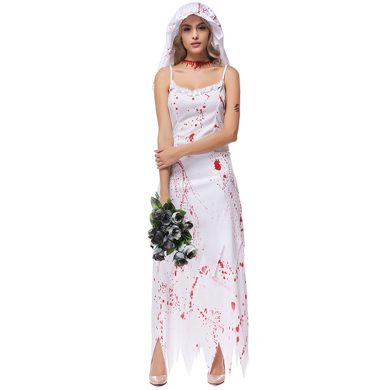Wholesale Zombie Bride Costume - Blood Splattered Ghost Wedding Dress