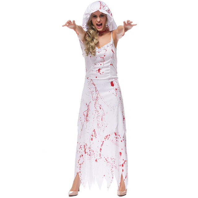 Wholesale Zombie Bride Costume - Blood Splattered Ghost Wedding Dress
