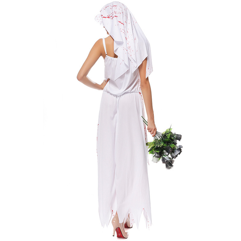 Wholesale Zombie Bride Costume - Blood Splattered Ghost Wedding Dress