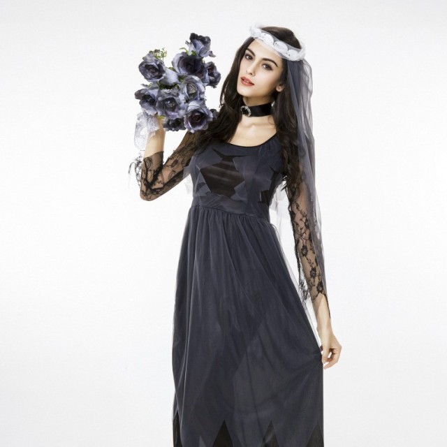 Wholesale Ghost Bride Costume - Women's Gothic Zombie Wedding Dress