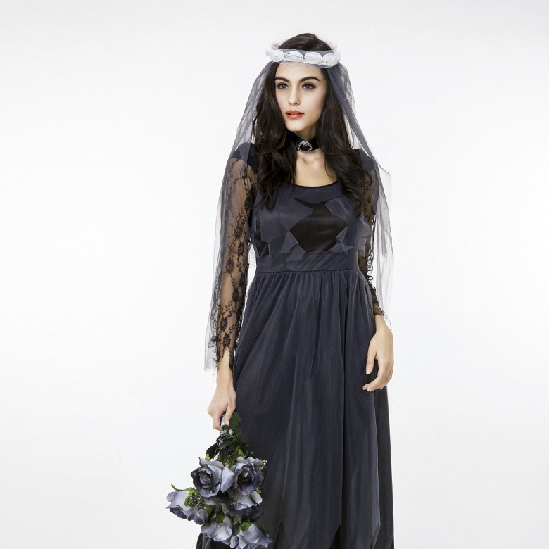 Wholesale Ghost Bride Costume - Women's Gothic Zombie Wedding Dress