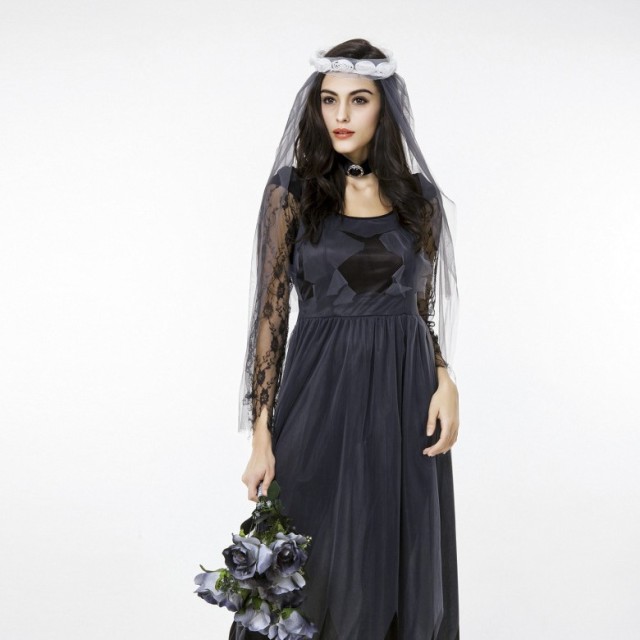 Wholesale Ghost Bride Costume - Women's Gothic Zombie Wedding Dress