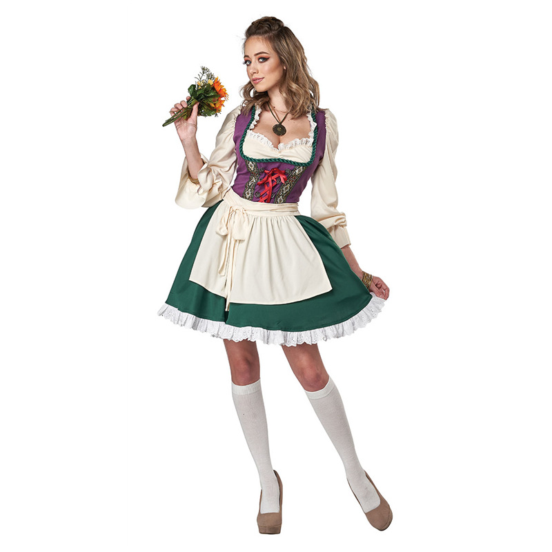 Oktoberfest Womens Purple Dirndl