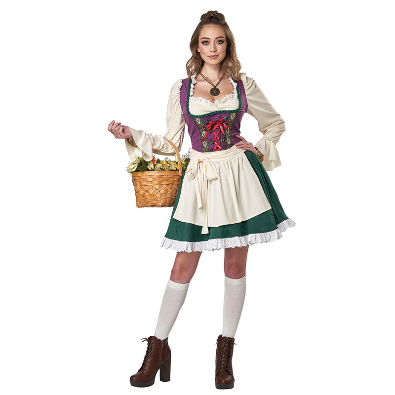 Oktoberfest Womens Purple Dirndl