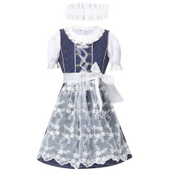 Wholesale Girls Bavarian Costume - Navy Polka Dot German Dirndl Dress