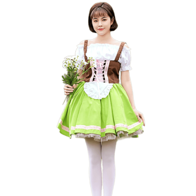 Wholesale Women's Oktoberfest Dress - Green Tutu German Costume