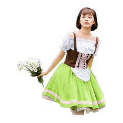 Wholesale Women's Oktoberfest Dress - Green Tutu German Costume