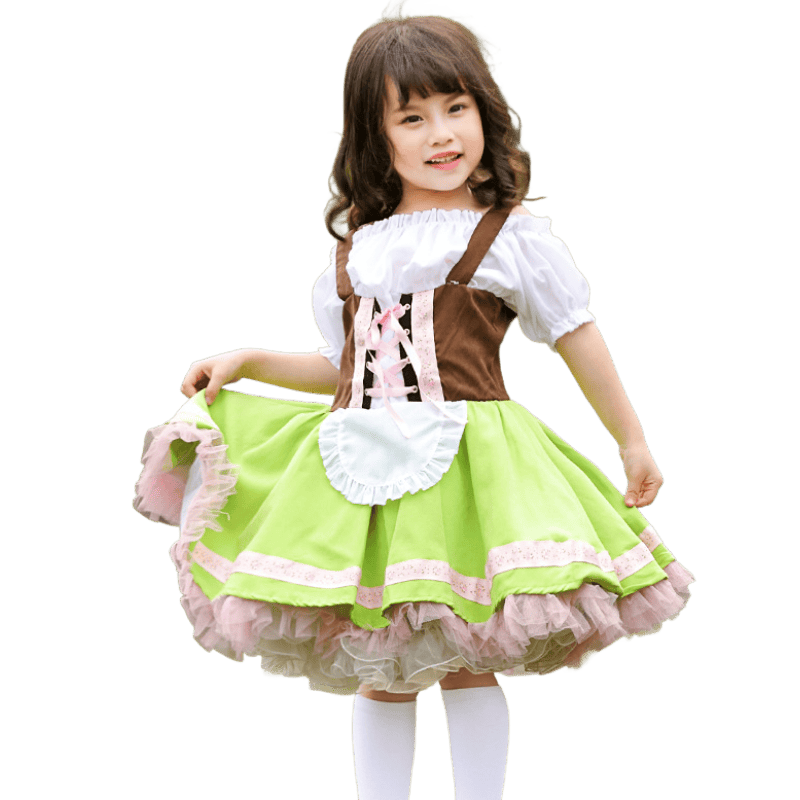 Wholesale Oktoberfest Girls Dress - Green Tutu Bavarian Costume