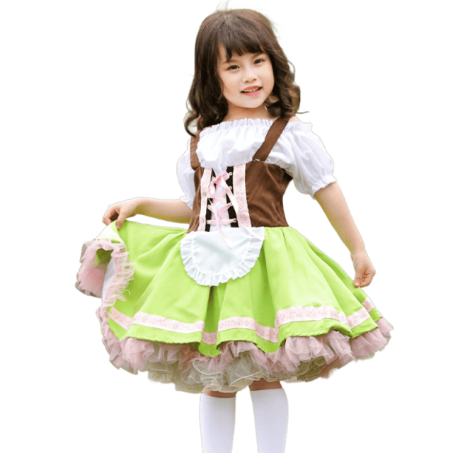 Wholesale Oktoberfest Girls Dress - Green Tutu Bavarian Costume