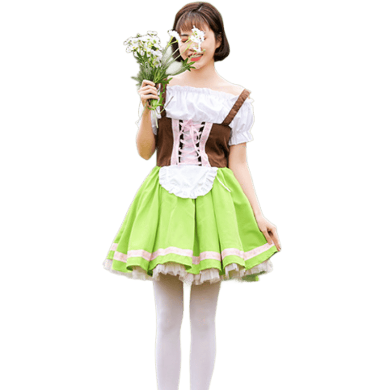 Wholesale Matching Family Oktoberfest Costumes - Green Bavarian Dresses