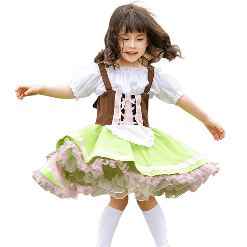 Wholesale Oktoberfest Girls Dress - Green Tutu Bavarian Costume