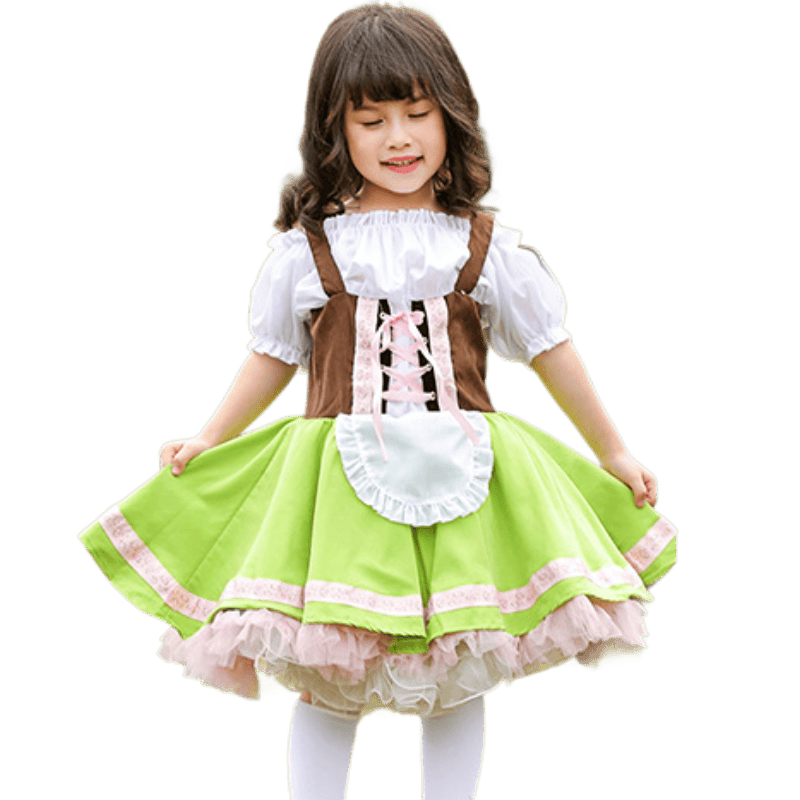 Wholesale Oktoberfest Girls Dress - Green Tutu Bavarian Costume