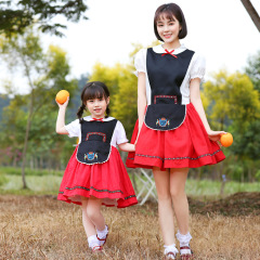 Wholesale Matching Family Oktoberfest Costumes - Red & Black Bavarian Dresses