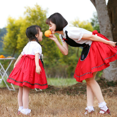 Wholesale Bavarian Apparel - Girls Red & Black Oktoberfest Dress