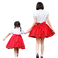 Wholesale Matching Family Oktoberfest Costumes - Red & Black Bavarian Dresses