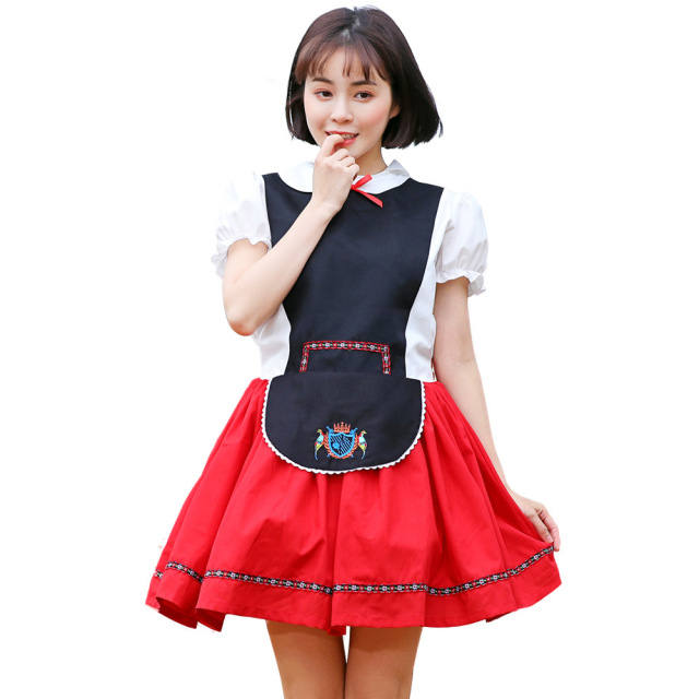 Wholesale Ladies Oktoberfest Dress - Red & Black Bavarian Costume