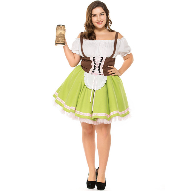 Wholesale Plus Size Oktoberfest Costumes - Green Bavarian Dress