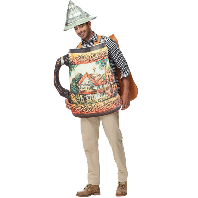 Wholesale Men's Oktoberfest Costumes - 3D Beer Stein Mug Outfit