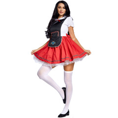 Wholesale Ladies Oktoberfest Dress - Red & Black Bavarian Costume