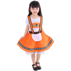 Wholesale Girls German Bavarian Costume - Orange Dirndl Set