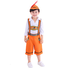 Wholesale Boys Oktoberfest Costumes - Orange Alpine Hat Set
