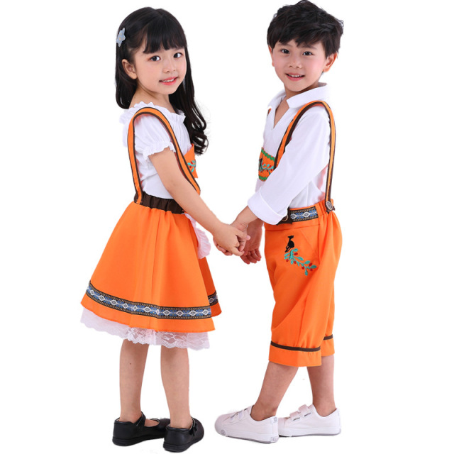 Wholesale Boys Oktoberfest Costumes - Orange Alpine Hat Set