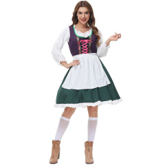 Wholesale Women's Authentic Dirndl - Purple & Green German Maid Outfit