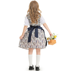 Wholesale Girl's Bavarian Dirndl - Navy Floral Oktoberfest Dress