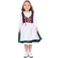 Wholesale Family Dirndl Costumes - Matching Purple & Green Group Set