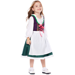 Wholesale Family Dirndl Costumes - Matching Purple & Green Group Set