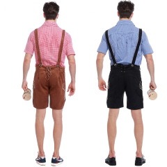 Wholesale Men's Oktoberfest Attire - Composite Suede Lederhosen Set